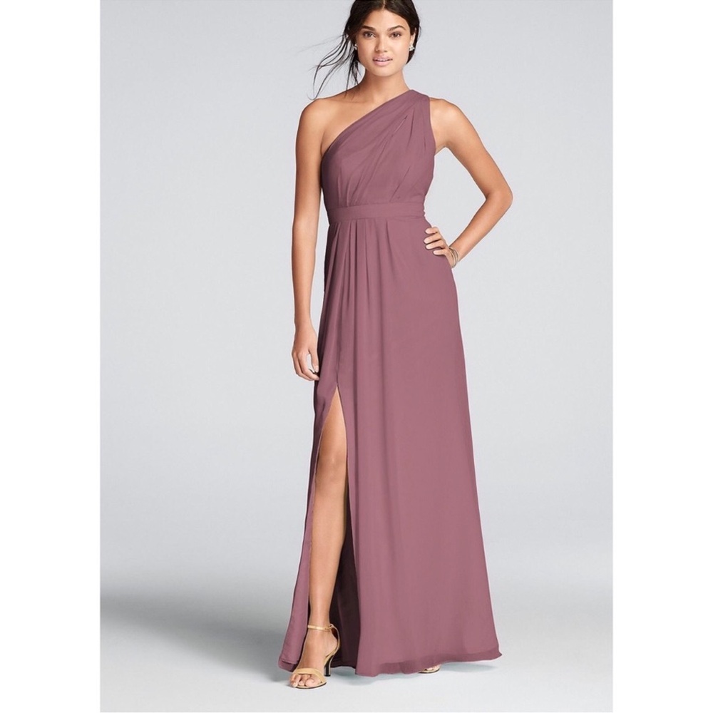 DAVIDS BRIDAL one shoulder bridesmaids dress